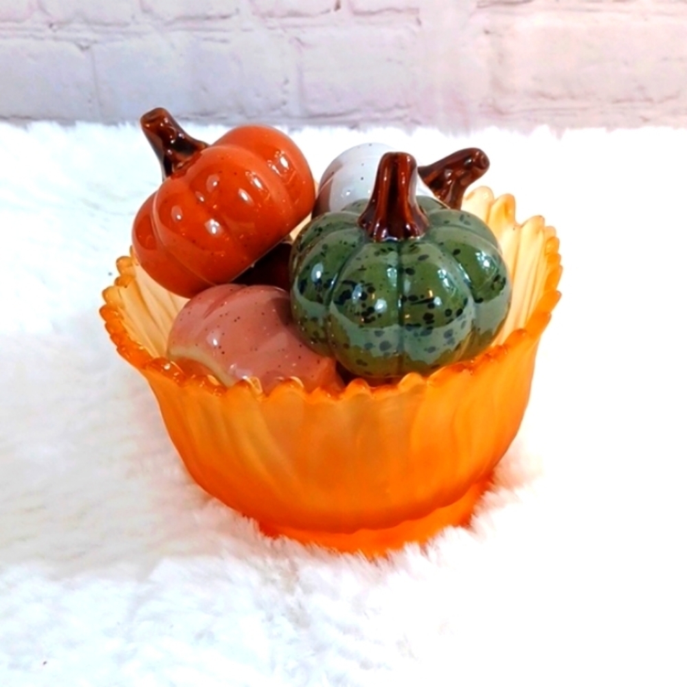 6 Ceramic Holiday Fall  Pumpkins Only